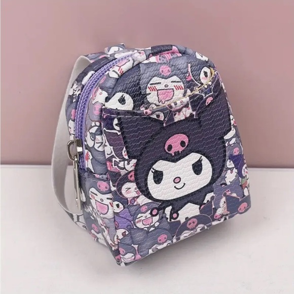 LAST ONE Sanrio Kuromi Mini Backpack Keychain Pouch with Adjustable Strap NIP - Picture 3 of 3